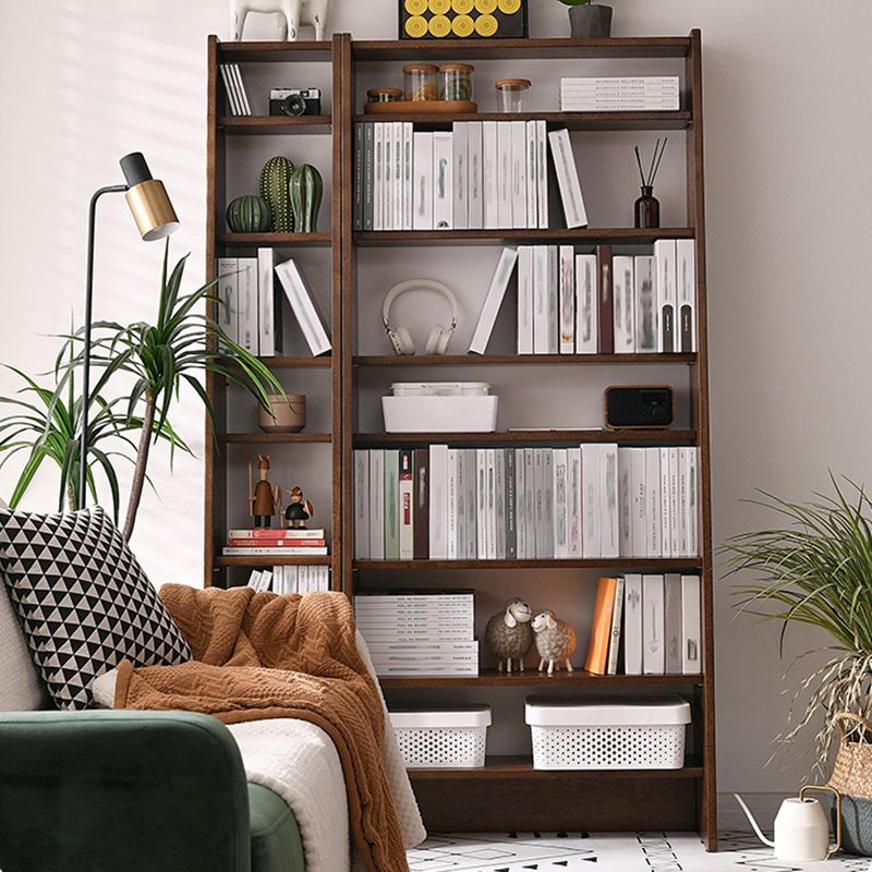 Modern Style Open Back Bookshelf Ladder Wooden Bookcase with Shelves