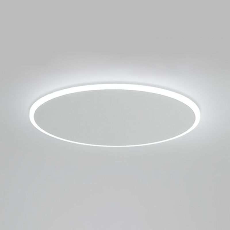 White LED Flush Mount Modern Metal Circle Ceiling Mounted Fixture for Bedroom