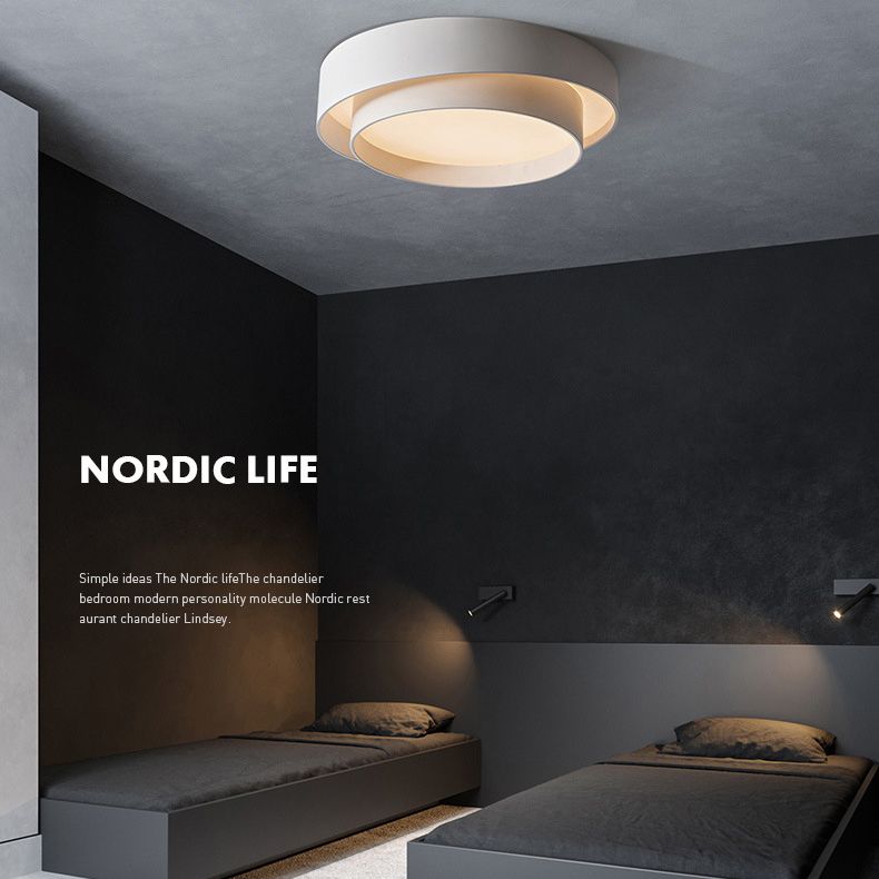 Lámpara de techo moderna de montaje empotrado con arte en hierro y pantalla acrílica para sala de estar