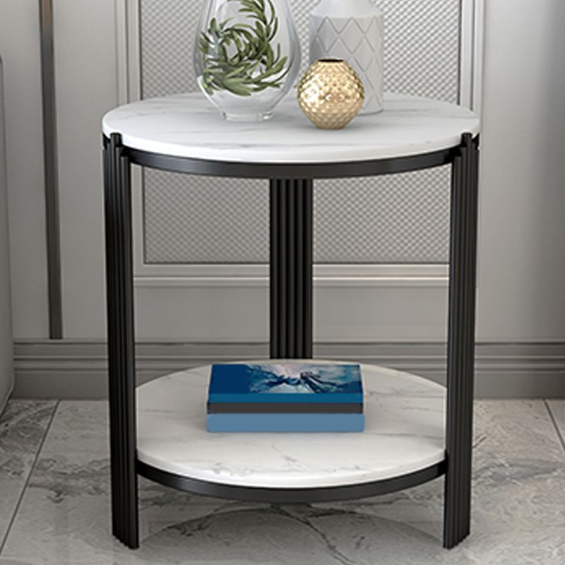 Minimalist Slate Corner Table 3 Legs Side End Table with Storage