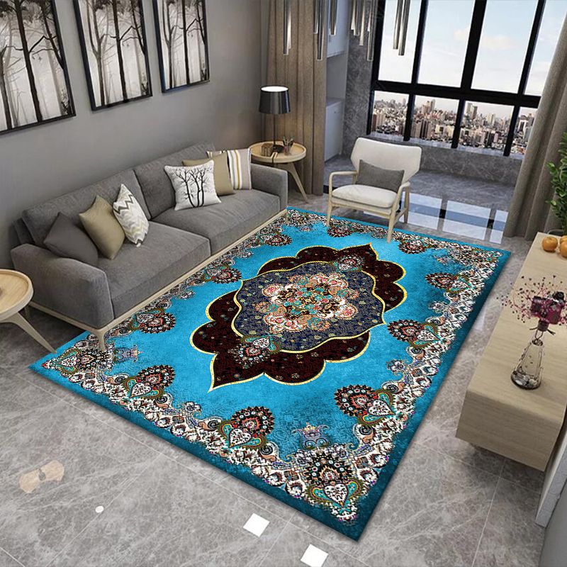 Purple Modern Rug Blending Graphic Rug Non-Slip Backing Rug for Living Room