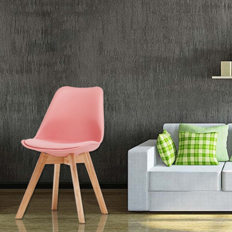 Silla lateral de Beech Parsons escandinavo de bossons Sillas de comedor de cuero (juego de 2)