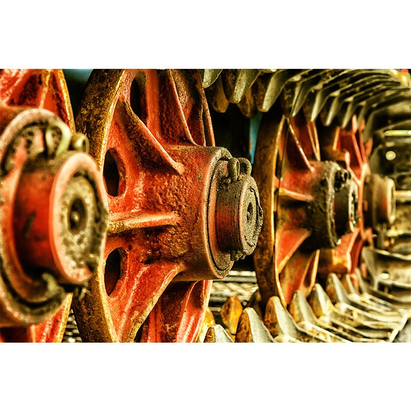 Retro Industrial Style Metal Gear Mural Wallpaper Waterproofing, Wall Covering for Bedroom