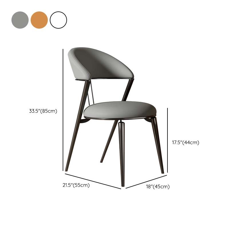 Armless Upholstered Dining Chairs Faux Leather Kitchen Dining Side Chair