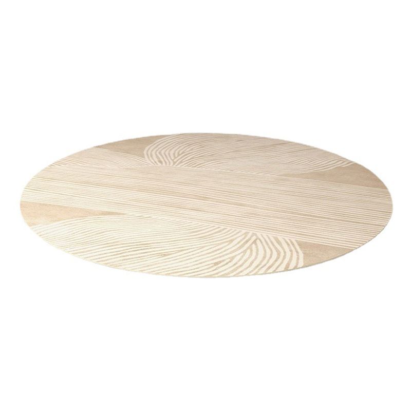 Apricot Modern Rug Polyester Stripe Indoor Rug Washable Rug for Living Room