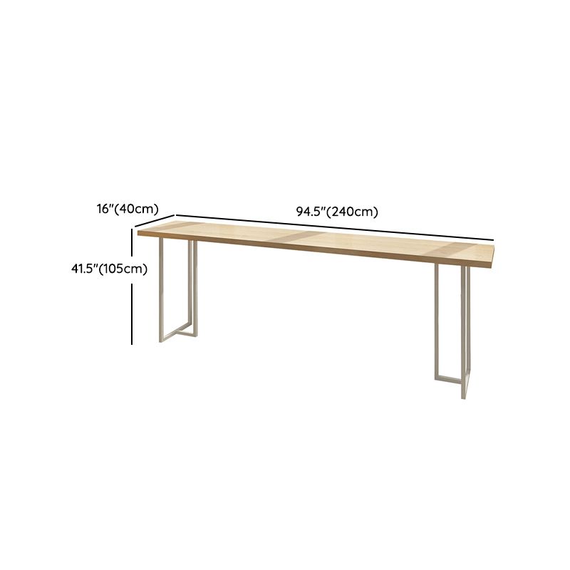 Modern Bistro Bar Table Rectangle Wood Double Pedestal Bar Table