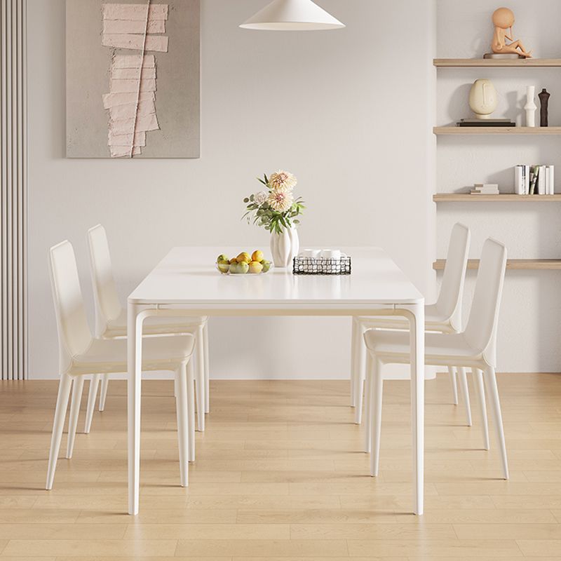 Modern 1/3/4/5/7 Pieces Dining Table Set Stone Rectangle Furniture in White