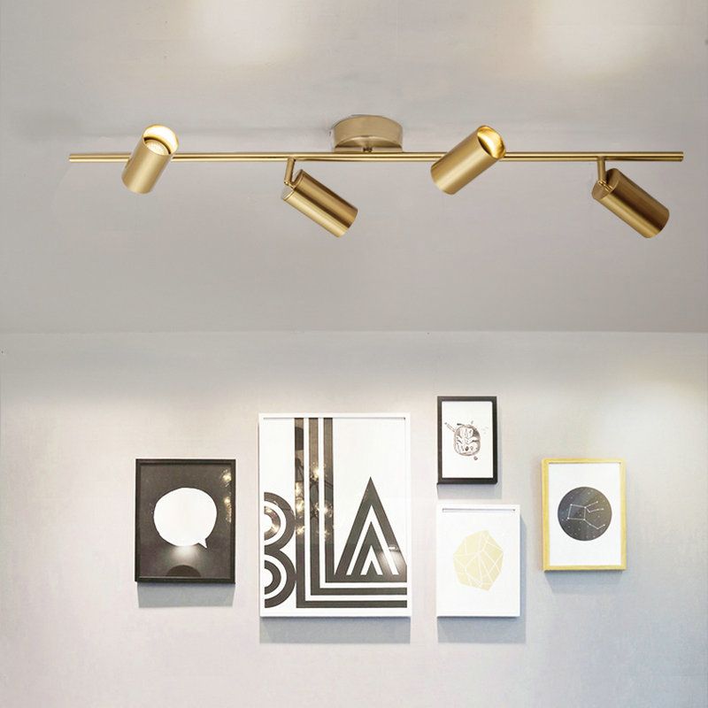 Lámpara de techo de riel cilíndrico Simple y moderna, luz de montaje empotrado de aluminio