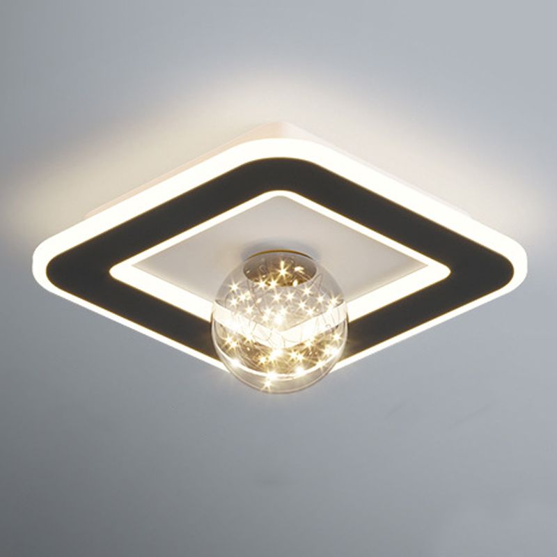 Modern Geometric Flush Light Fixture Metal 2 Light Flushmount Lighting