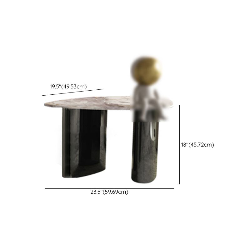 2 Legs Coffee Cocktail Table Contemporary Slate Top Coffee Table