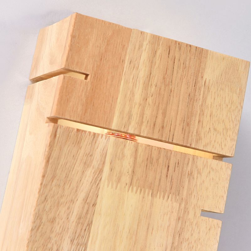 Modernism Beige Finish Single Wall Mounted Sconce LED Wall Light with Wood
