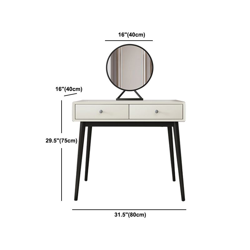 White Wooden Top Make-up Vanity with Drawer for Bedroom 29.53"