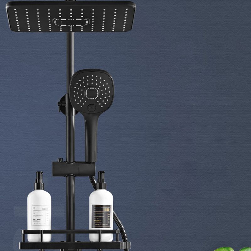 Modern Volume Control Shower Dual Shower Head Square Shower Faucet with Massage Jets