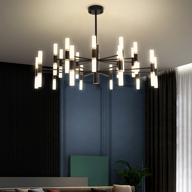 Linear Chandelier Light Fixtures Postmodern Multi-Head Suspension Pendant Lamps for Living Room