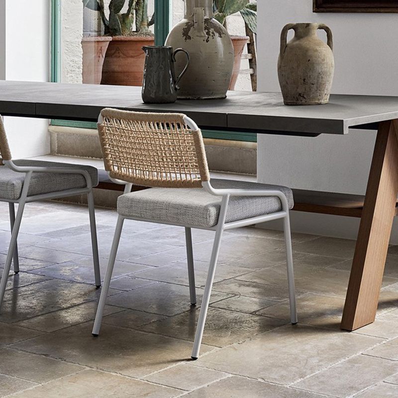 Modern Patio Dining Chair Set of 2/4/6/8 Metal Armless Dining Side Chair