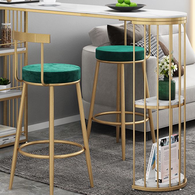 Modern Bar Dining Table Indoor Bar Height Table with Iron Base 42-Inch Top