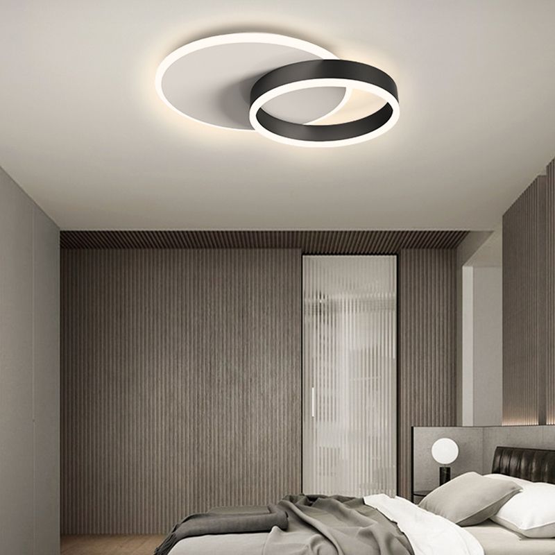 Lámpara LED negra de montaje empotrado, luz de techo de estilo moderno para sala de estar y dormitorio