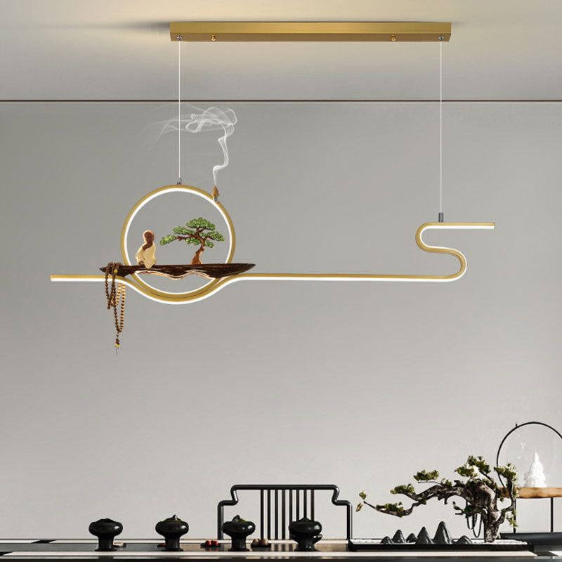 Luci a sospensione sospesa in metallo Lampade sospese lineari moderne per sala da studio