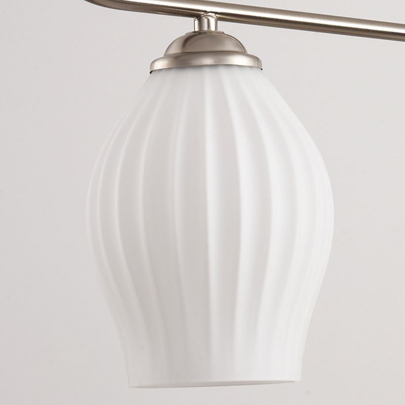 3/4-Light Modern Style Nickle/Chrome Shaded Statement Linear Kitchen Island Light