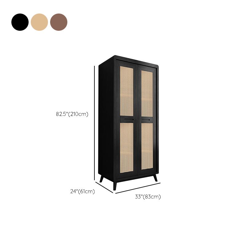 Rubberwood Wardrobe Cabinet Contemporary Wardrobe Armoire with Shelves