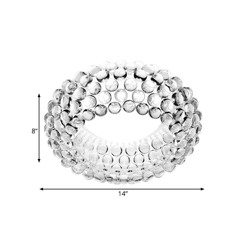 14 "/19.5" /25.5 " Wide Bubble Flush Lighting Designer Clear Glass Led Bedroom Flush Massimale Light Fixture