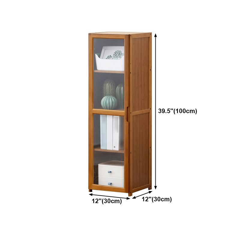 Vertical Standard Bookcase Contemporary Bamboo Closed Back Bookcase for Home Office