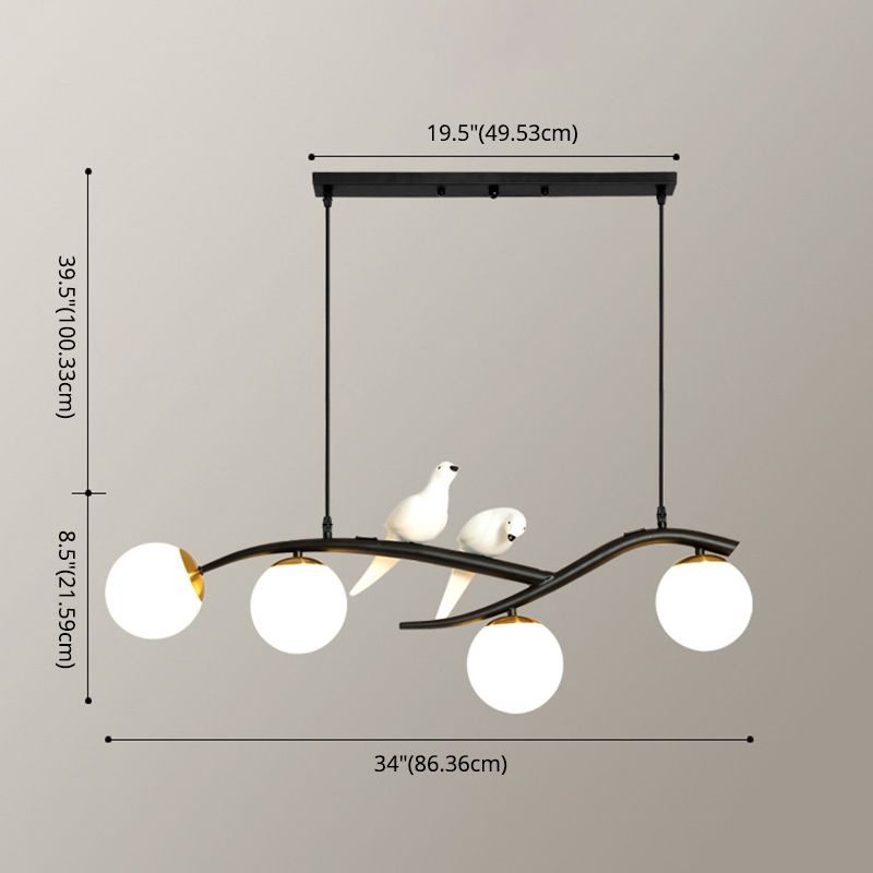 Spherical Large Kitchen Pendant Lights Glass Modern Simplicity Island Chandelier Lights for Restaurant