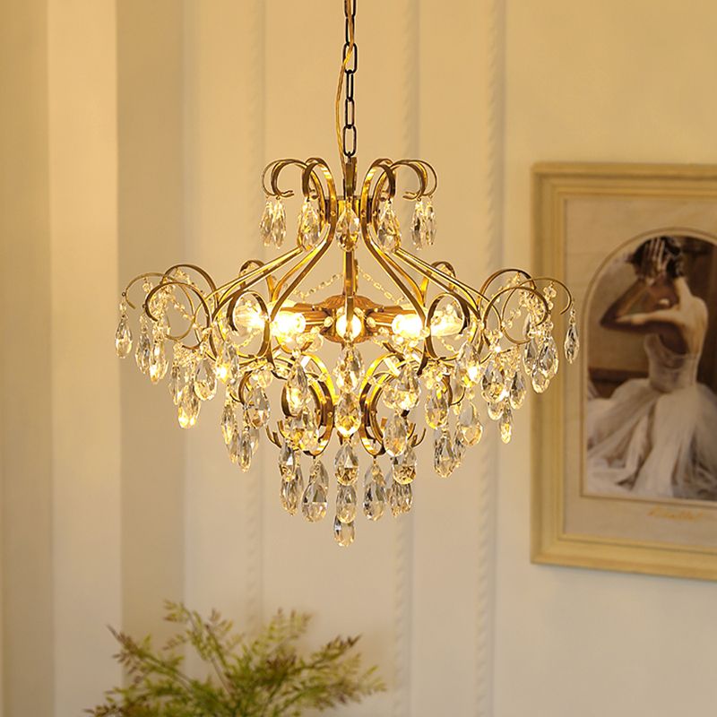 Lámparas colgantes de suspensión de múltiples lámparas de lámpara de lámpara de estilo americano para sala de estar para sala de estar