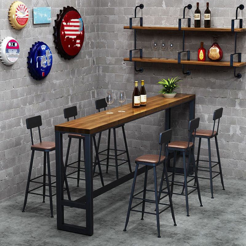 Modern 1/2/7 Pieces Bar Table Set Rectangle Bar Table with High Stools