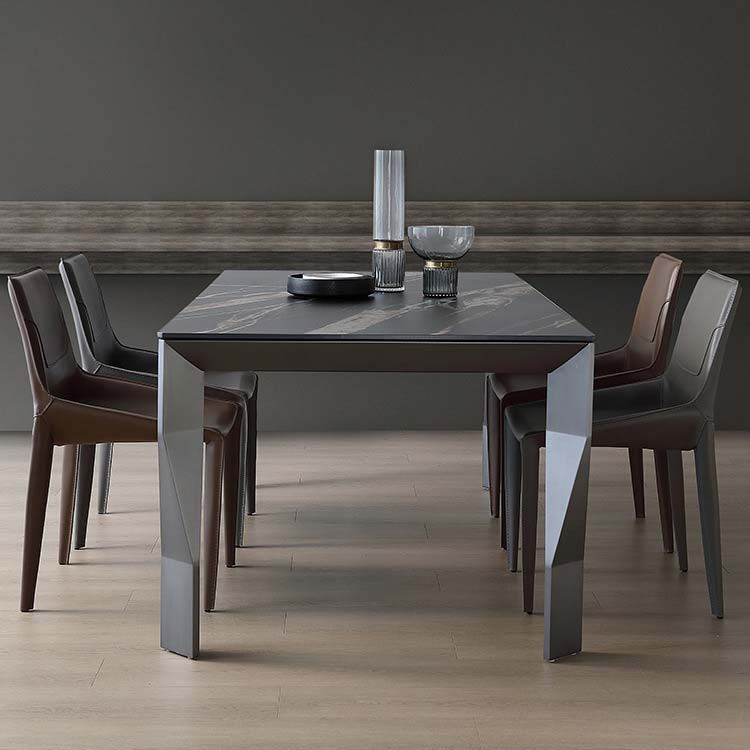 Industrial Dining Table Sintered Stone Rectangle Dining Table for Kitchen