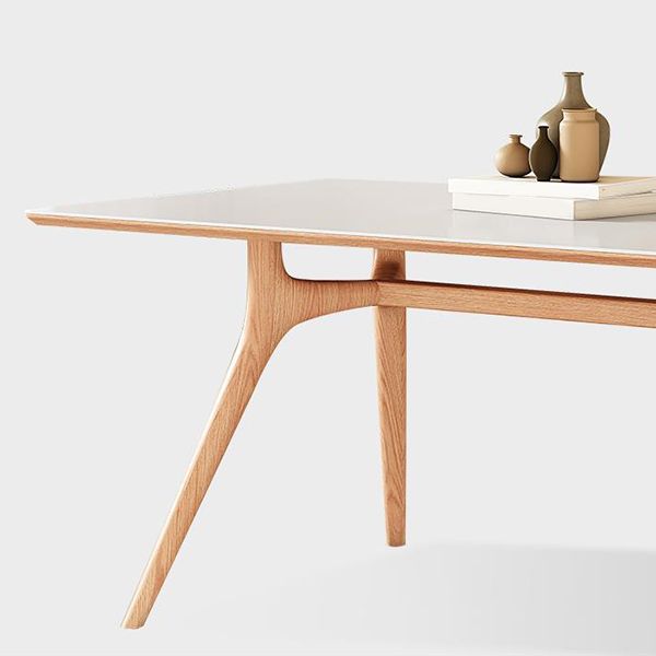 Modern Style Rectangle Table Set 1/2/5/7 Pieces Dining Set with Wood Legs for Home Use