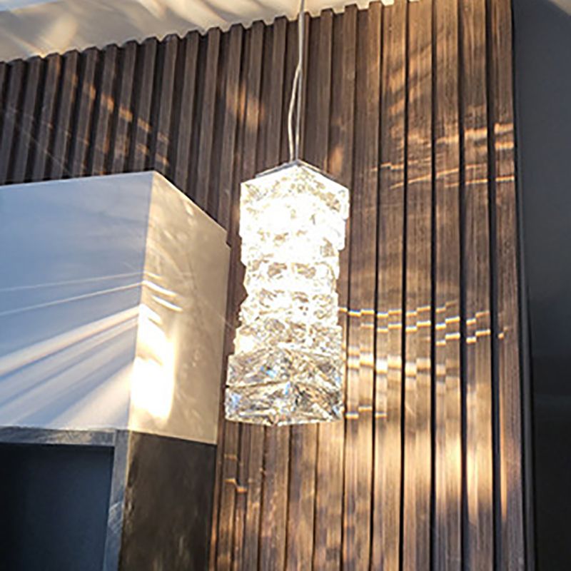 1 lumière suspension géométrique Pendant style moderne Crystal Plafond plafond