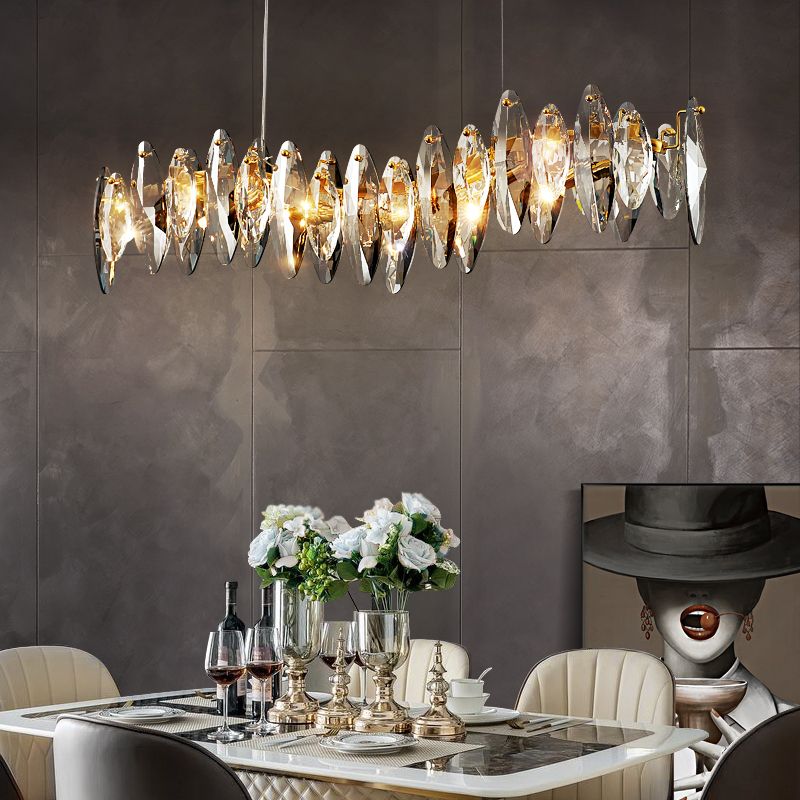 Geometry Shape Island Lights Modern Style Crystal 6 Light Island Lighting