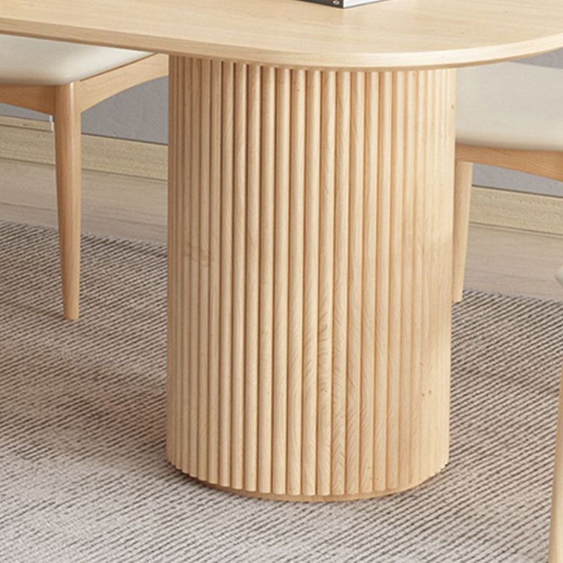 Contemporary Solid Wood Dining Table Oval Dining Table for Home Use