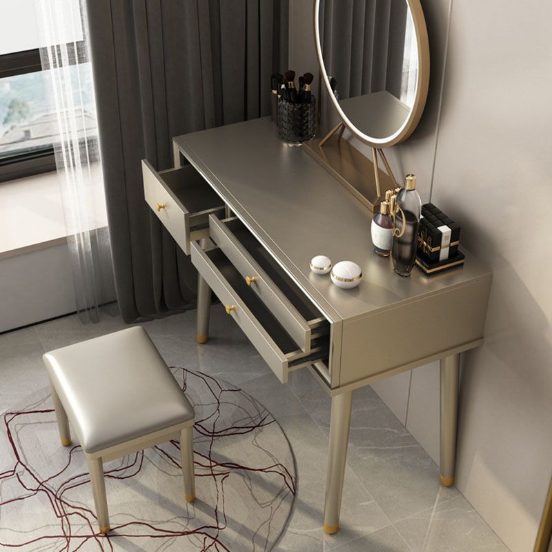 3 Drawer Dressing Table Solid Wood with Makeup Table and Stool
