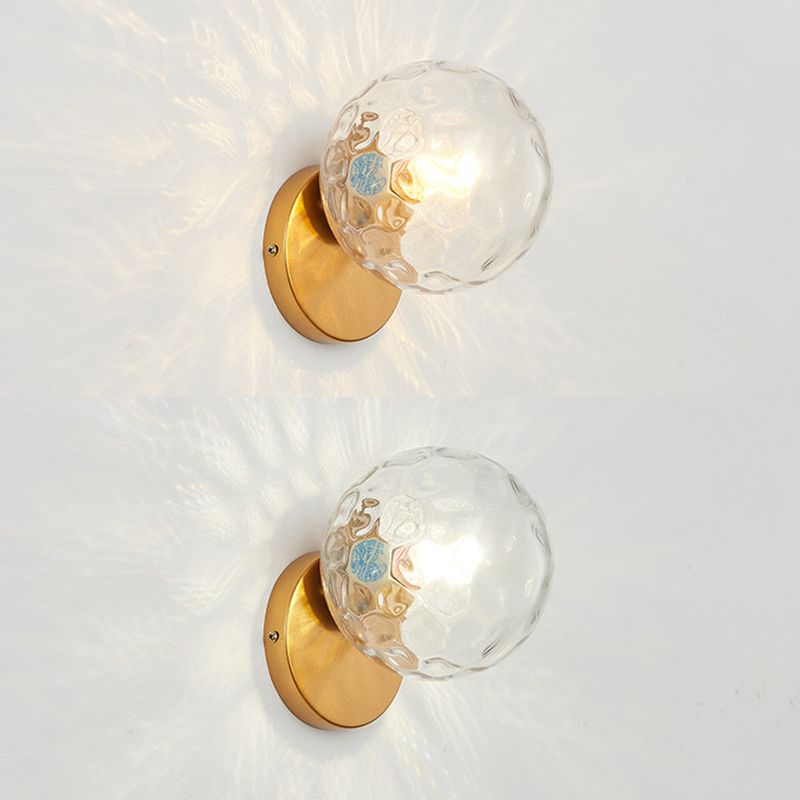 Minimalism Style Glass Ball Sconce Light Fixtures One Head Wall Lamp for Bedroom