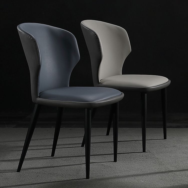 Modern Leather Dining Room Chair Wingback Armless Chair for Restaurant Use