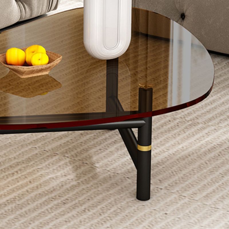 Modern Tempered Glass Top Coffee Table Triangle Coffee Table