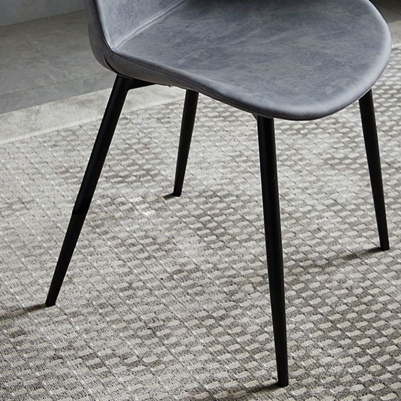 Sillas de comedor estilo moderno Silla auxiliar sin brazos con patas de metal