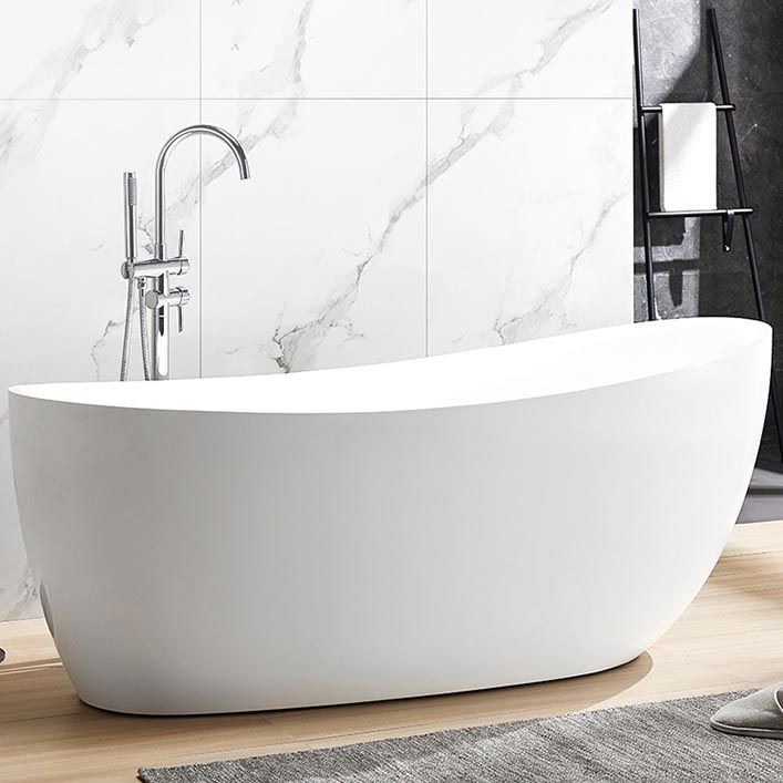 Modern Acrylic Bath Tub Freestanding Matte Finish Bathtub for Home