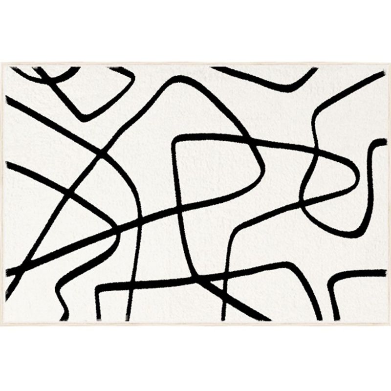 Modern Abstract Print Area Tapijt Wit Polyester Area Tapijt Non-slip achterste Tapijt voor thuisdecoratie
