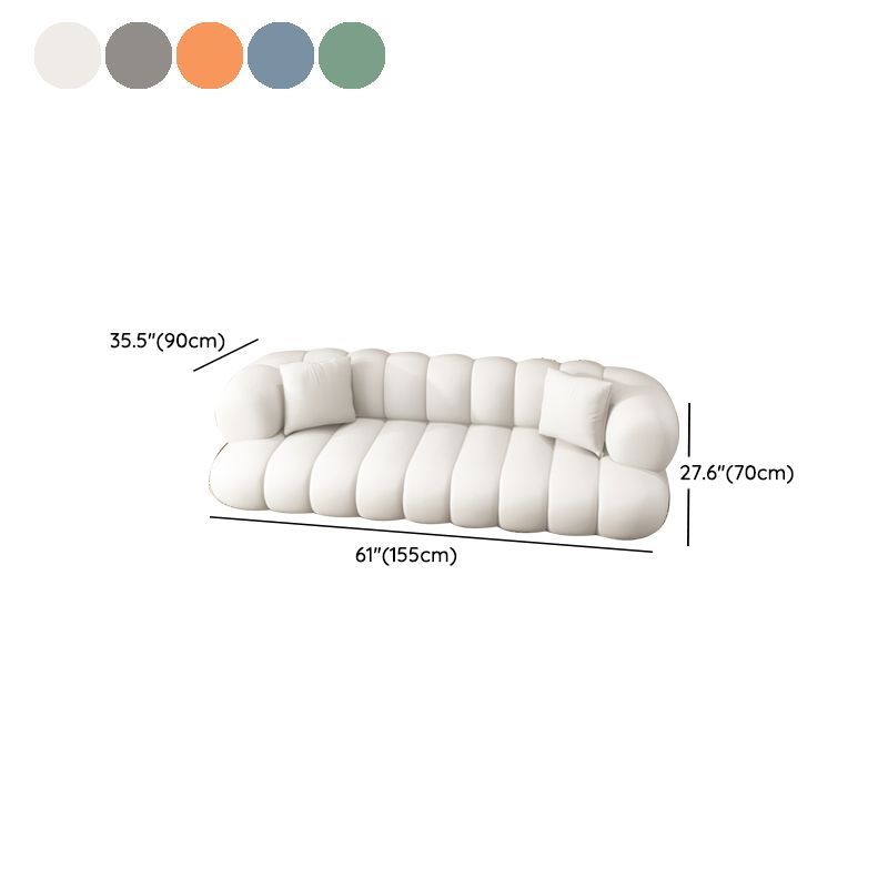 Sewn Pillow Back Sofa Northern European Recessed Arm Sofa with Pillows
