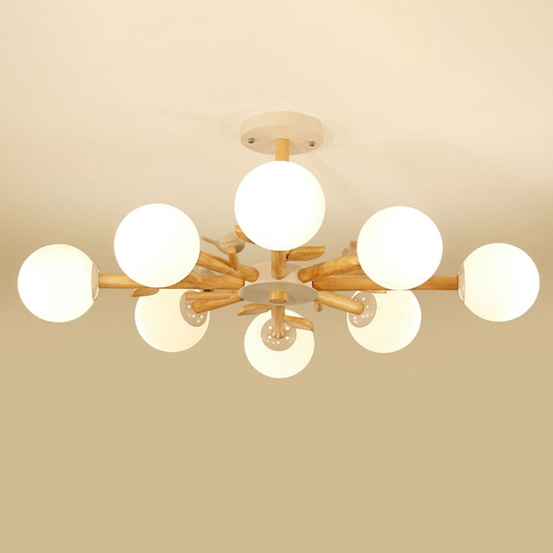 Moderner Stil hölzerne Kronleuchter Decke Hängende Leuchte mit kleinem Vogel