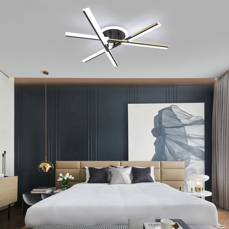 Plafonnier Spoutnik à 4 lumières, nouveau plafonnier moderne en aluminium pour chambre à coucher