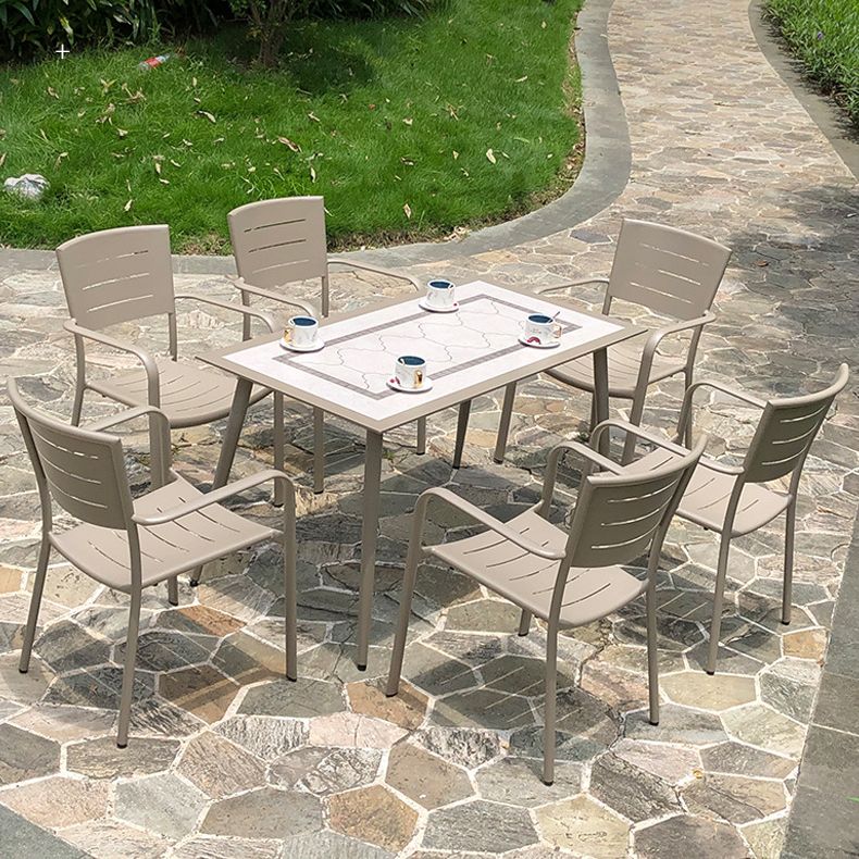Modern 1/5/7 Pieces Dining Table Set Stone Dining Table Set for Outdoor