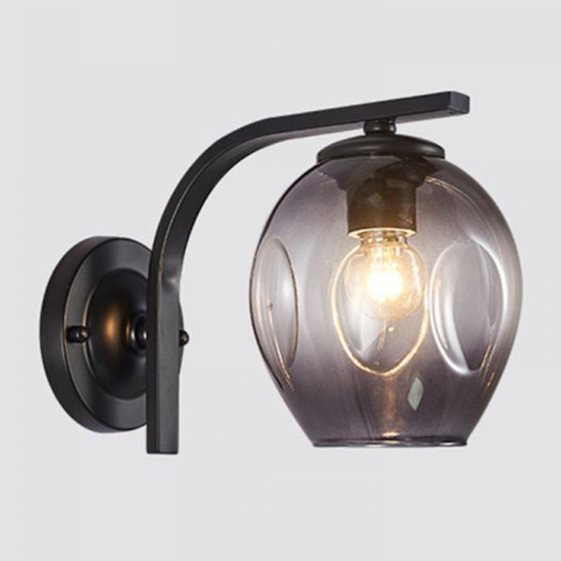 Black/Golden Lighting Contemporary Glass Shaded Wall Light for Room
