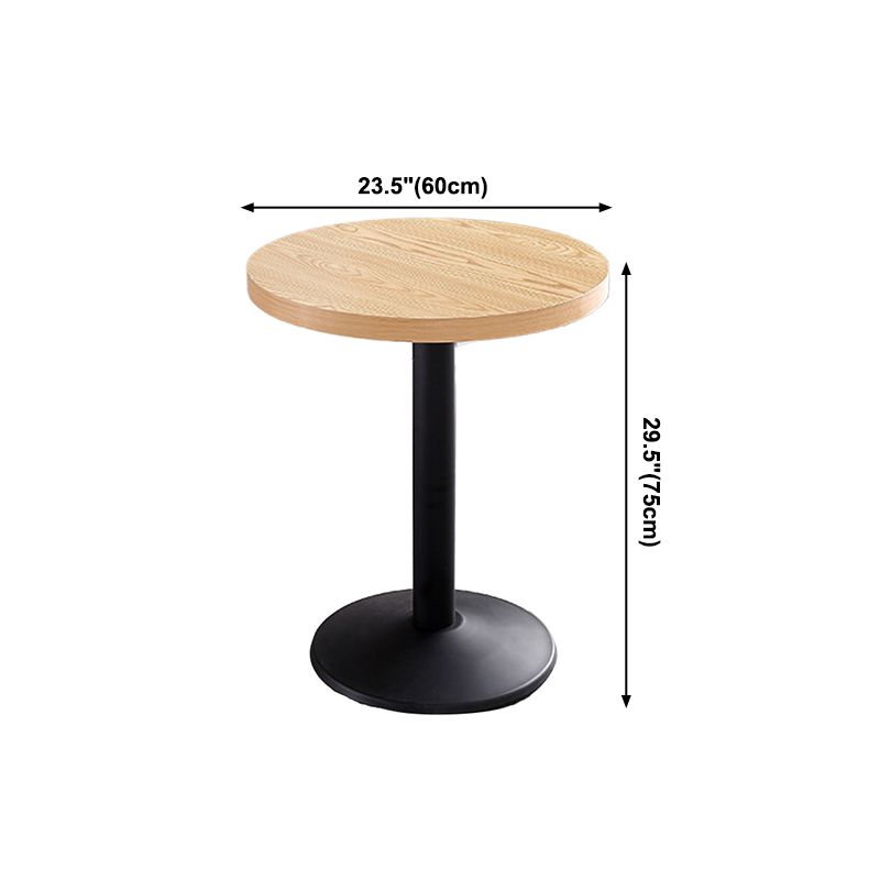 Metal Contemporary Dining Table Wood Top Table for Dining Room