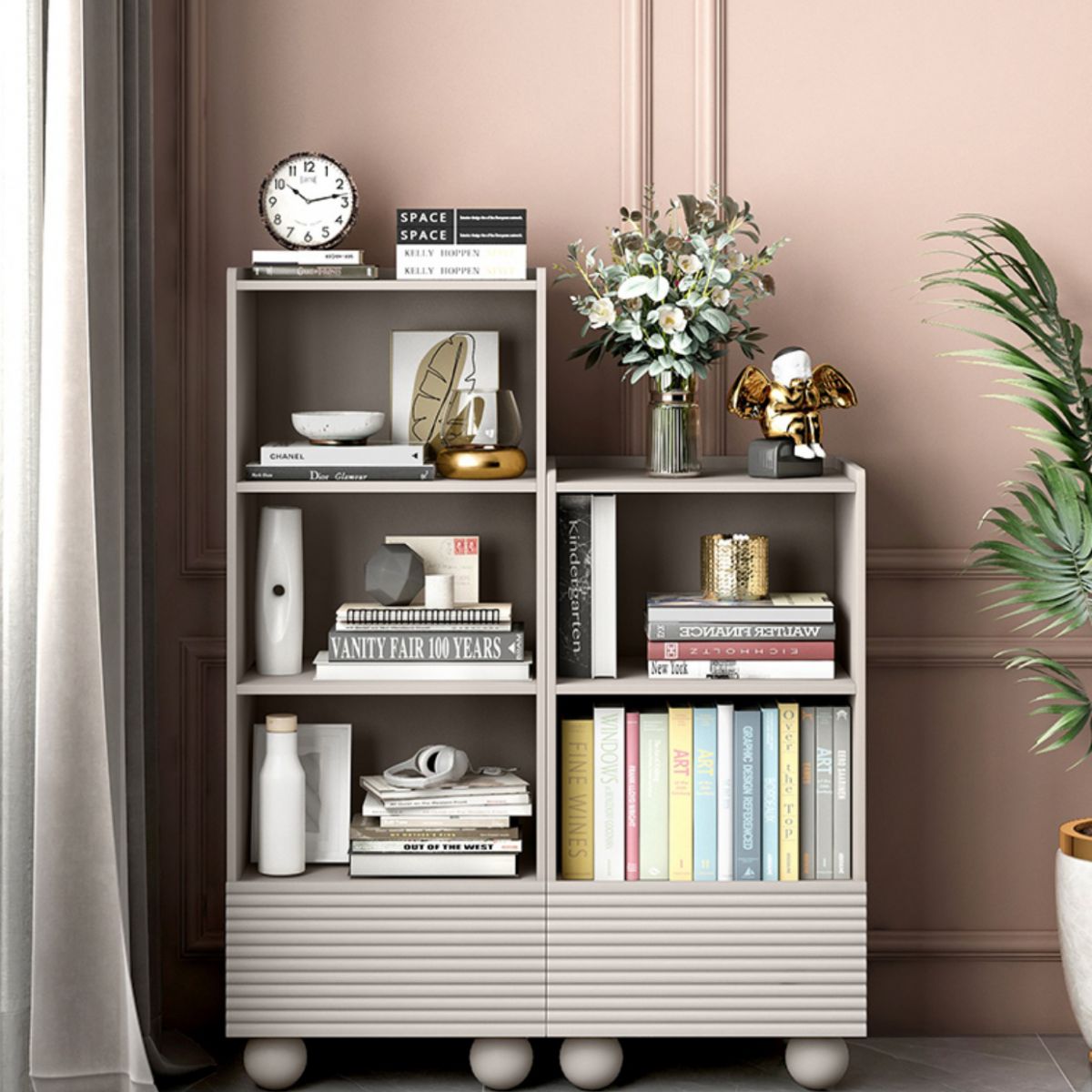 Standard Book Shelf with Drawer Vertical Shelf Bookcase for Office