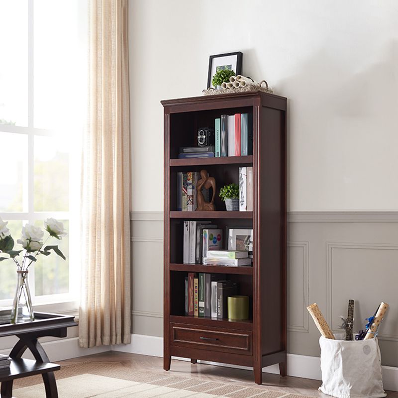 Modern Closed Back Bookshelf Standard Wooden Bookcase for Study Room