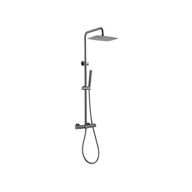 Wall Mounted Shower System Grey Knob Handle Shower System with Hand Shower